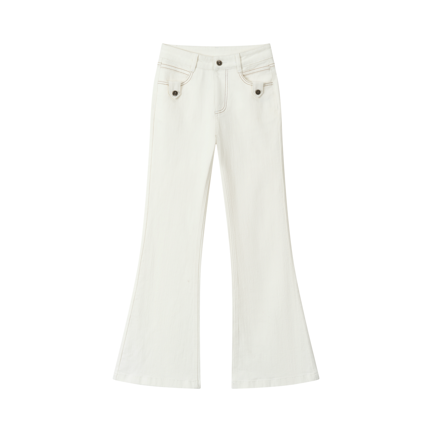 VIA PITTI VIAAP854 Bamboo patterned slim fit white denim pants