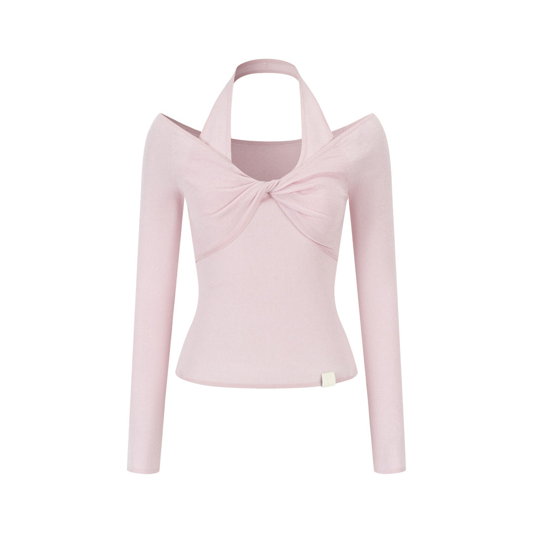 VIA PITTI VIAAK949 Woolen off shoulder long sleeved fabric top