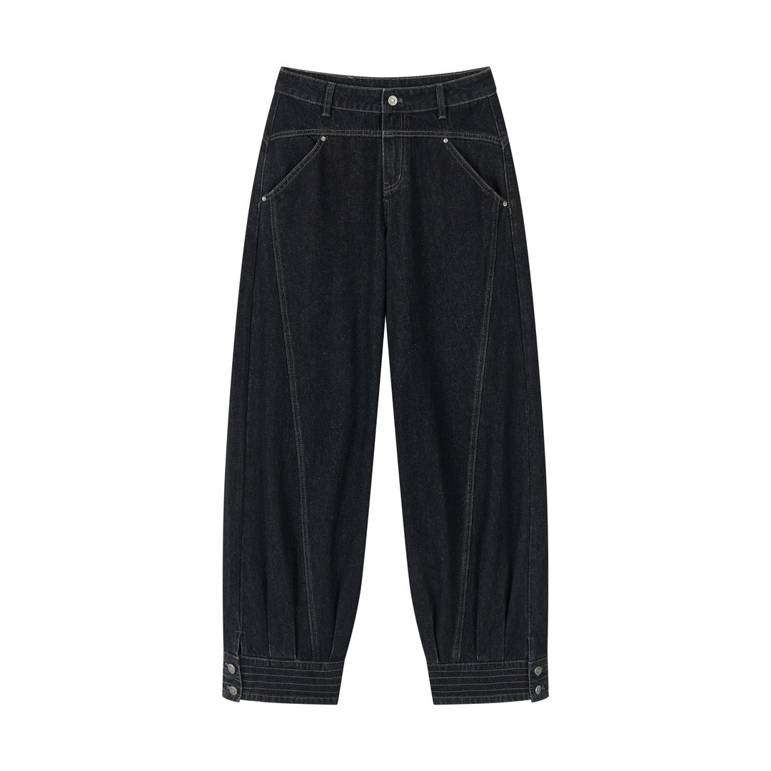 VIA PITTI VIAAP840 Embroidered loose fit denim pants
