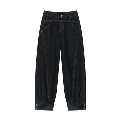 VIA PITTI VIAAP840 Embroidered loose fit denim pants