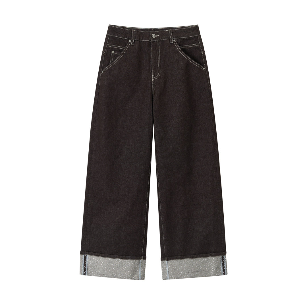 VIA PITTI VIADP715 Hemp up rhinestone jeans