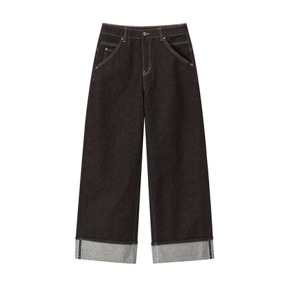 VIA PITTI VIADP715 Hemp up rhinestone jeans