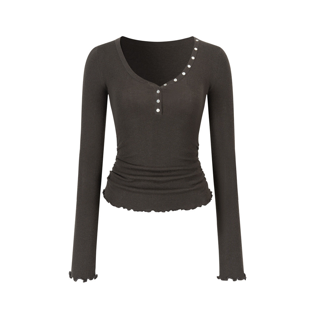 VIA PITTI VIAAK866 Versatile basic waist cinching wool base sweater