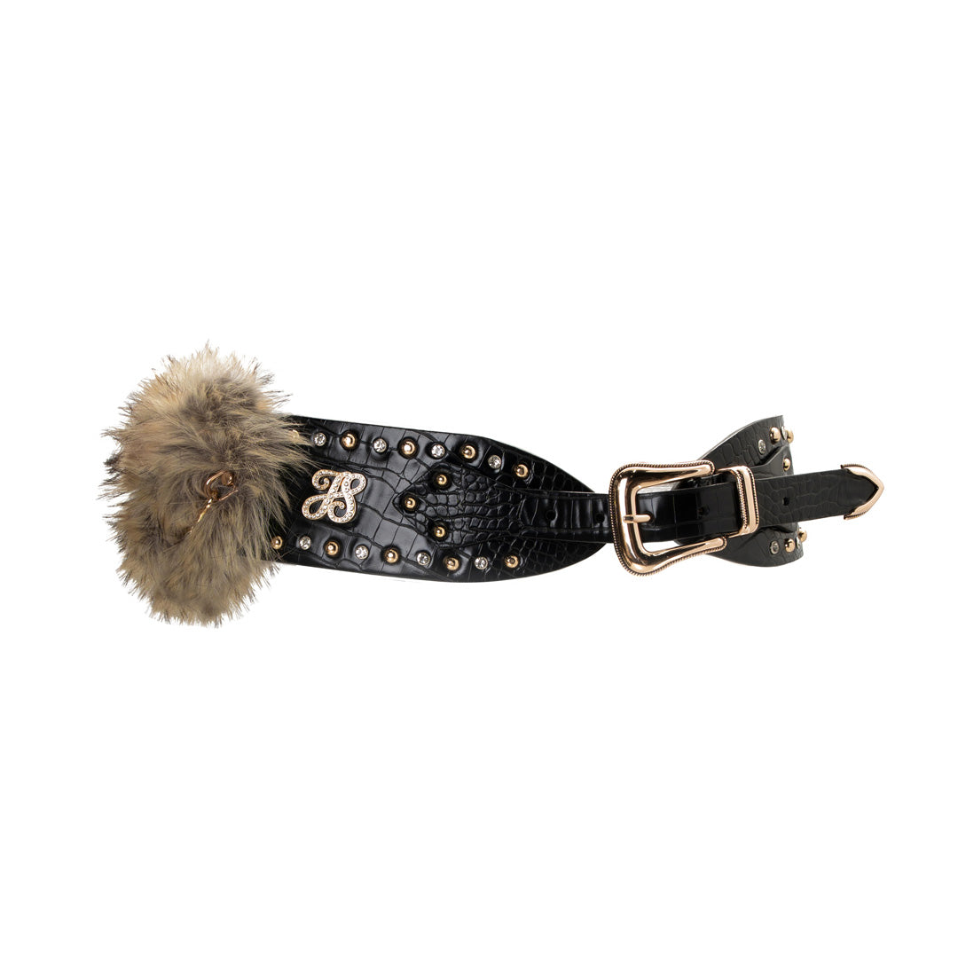 JYOSEI Black furry waistband