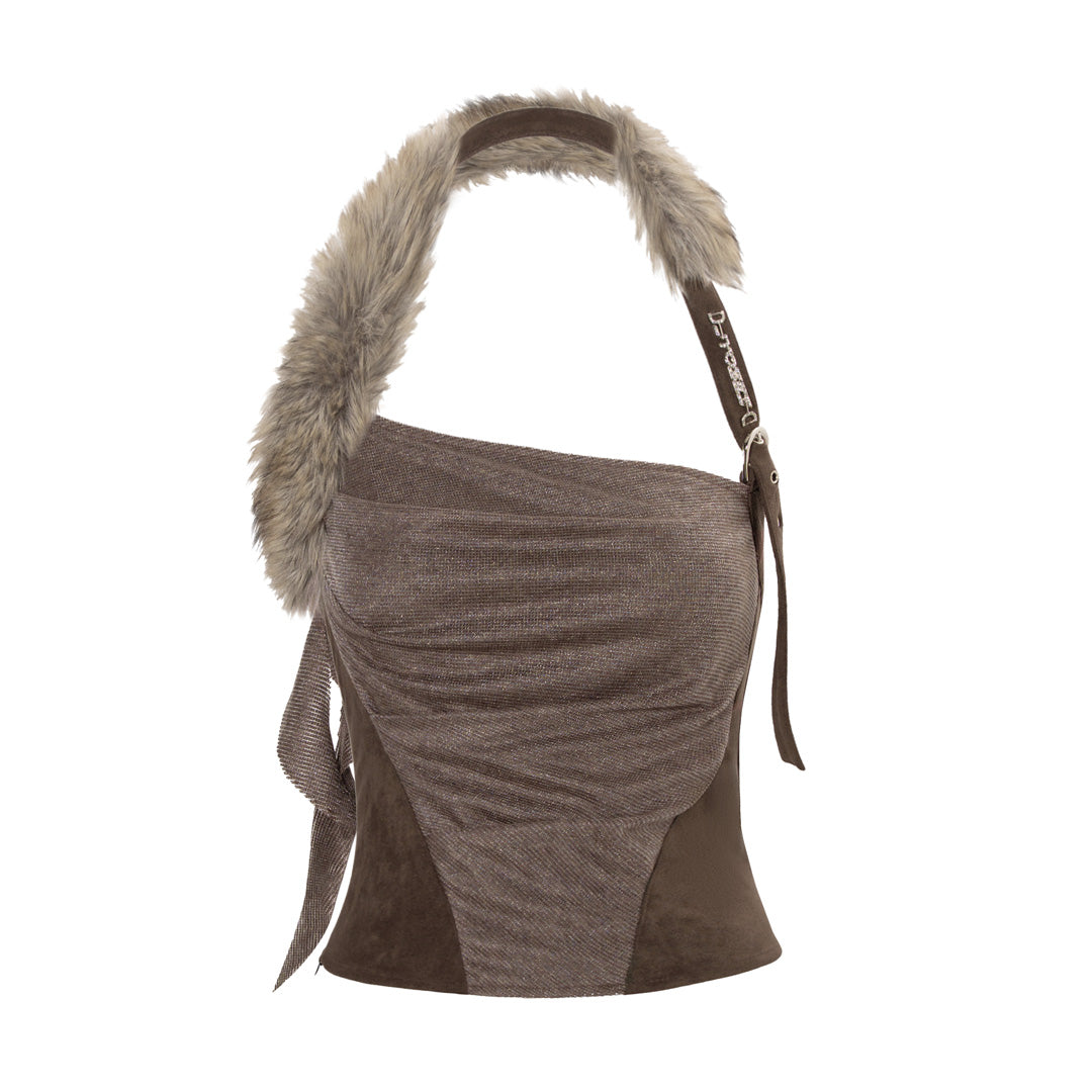 JYOSEI Brown halter-neck camisole