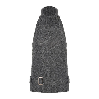 JYOSEI Red gray backless knitted top