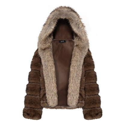 JYOSEI Hooded fur coat