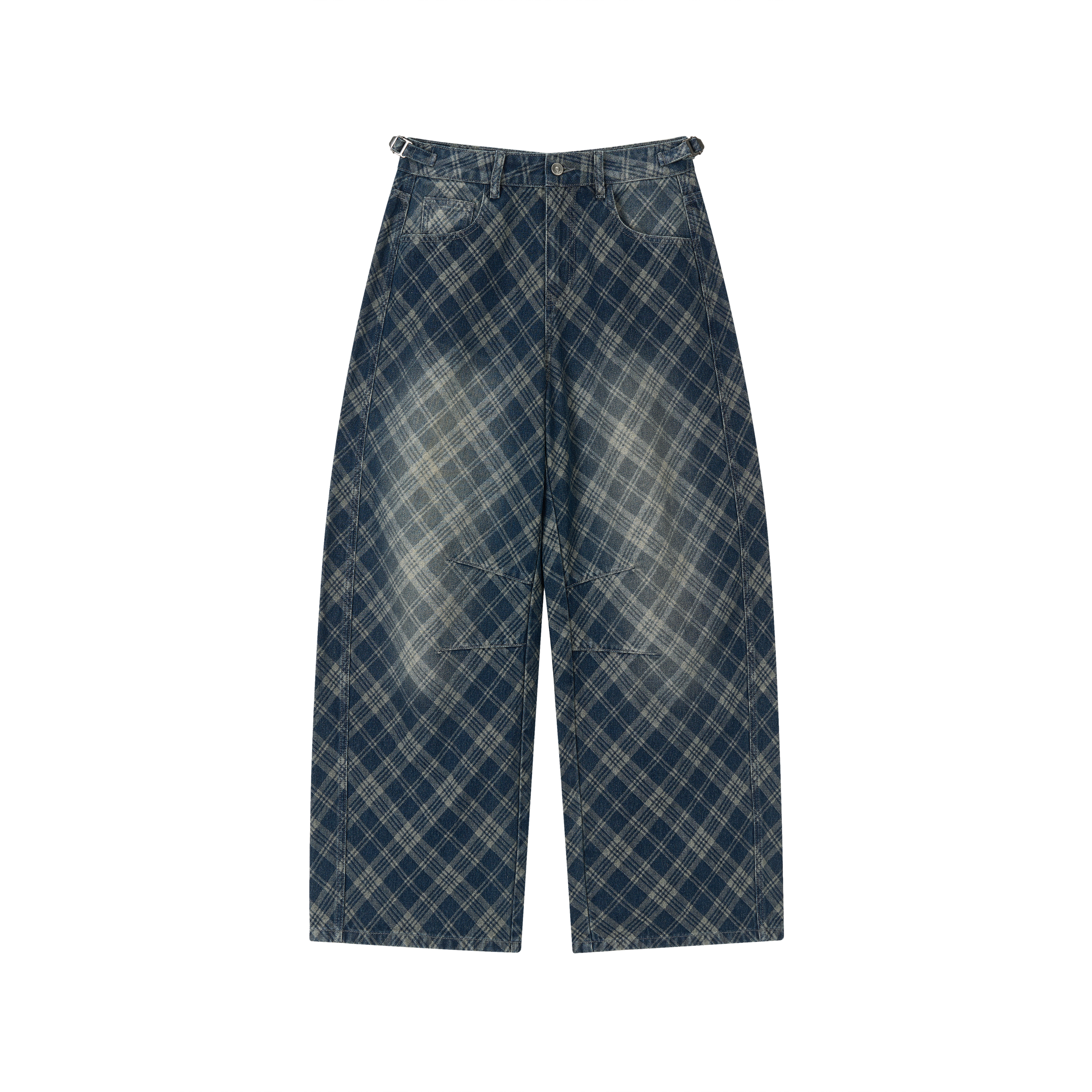 VIA PITTI VIAATP790 Grid denim gradient washed denim pants
