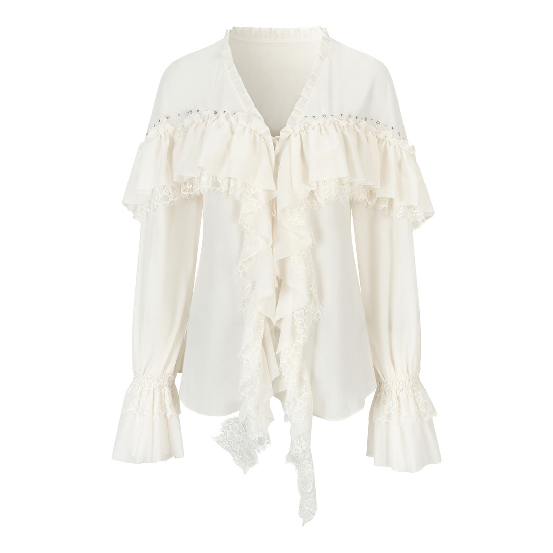 VIA PITTI VIAATP805 Elegant rhinestone shirt