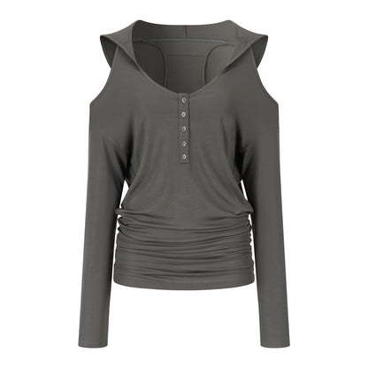 VIA PITTI VIAATP806 Off shoulder hat casual long sleeved T-shirt