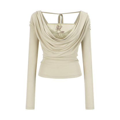 VIA PITTI VIAATP882 Mesh Rose Double Wear Long Sleeve T