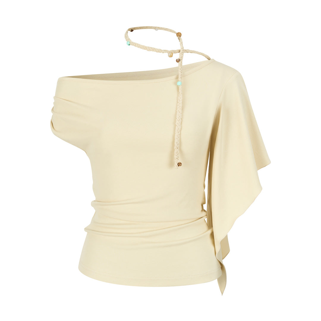 VIA PITTI VIAAT886 Irregular flowing short sleeved T-shirt