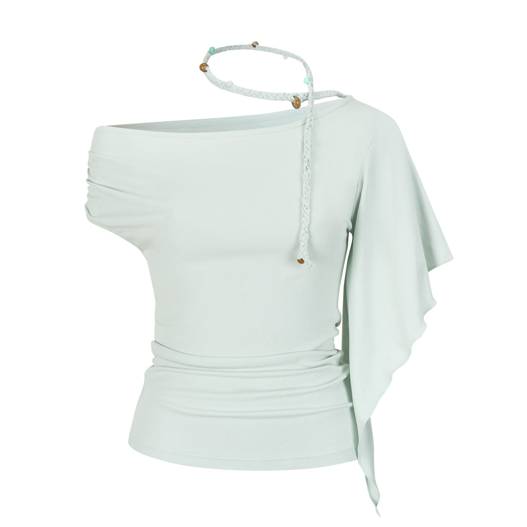 VIA PITTI VIAAT886 Irregular flowing short sleeved T-shirt