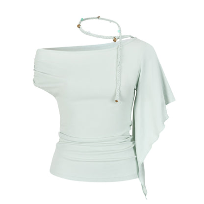 VIA PITTI VIAAT886 Irregular flowing short sleeved T-shirt