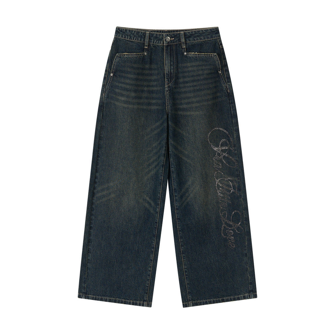 VIA PITTI VIADP738 Diamond letter denim pants