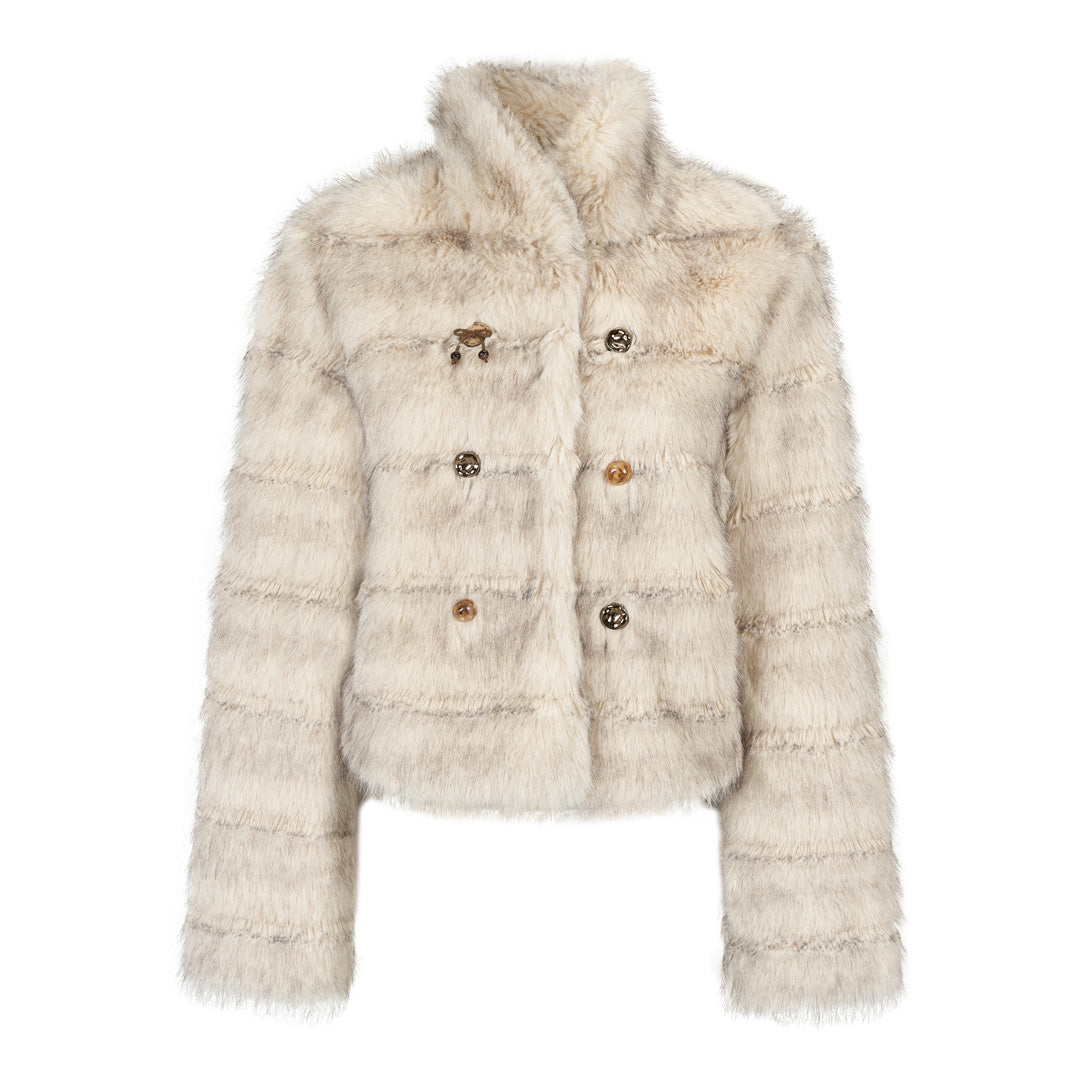 VIA PITTI VIADC728 Button decoration fur coat