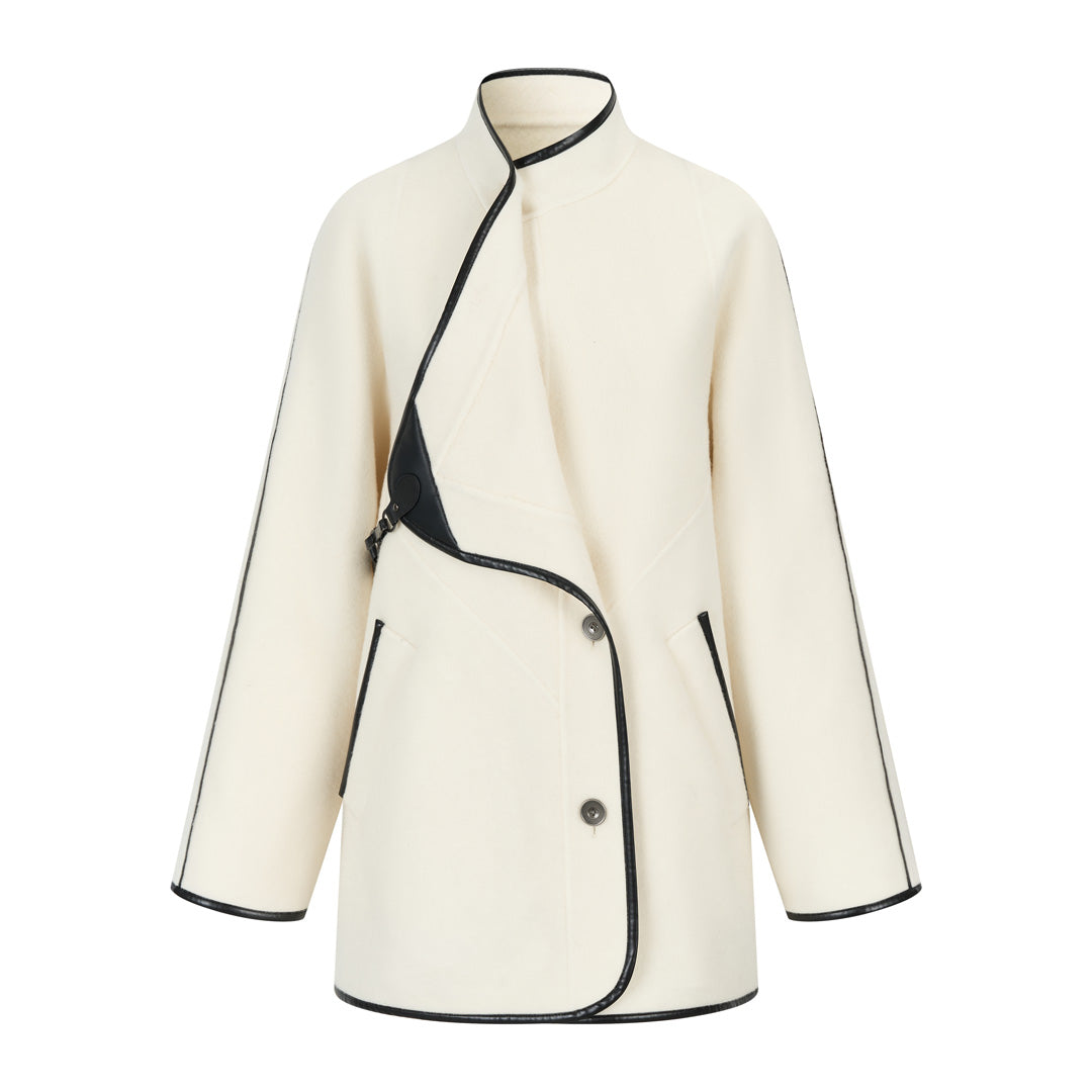 VIA PITTI VIADC732 Double sided patchwork coat