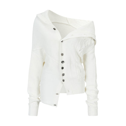 VIA PITTI VIADK749 High necked irregular button woolen jacket