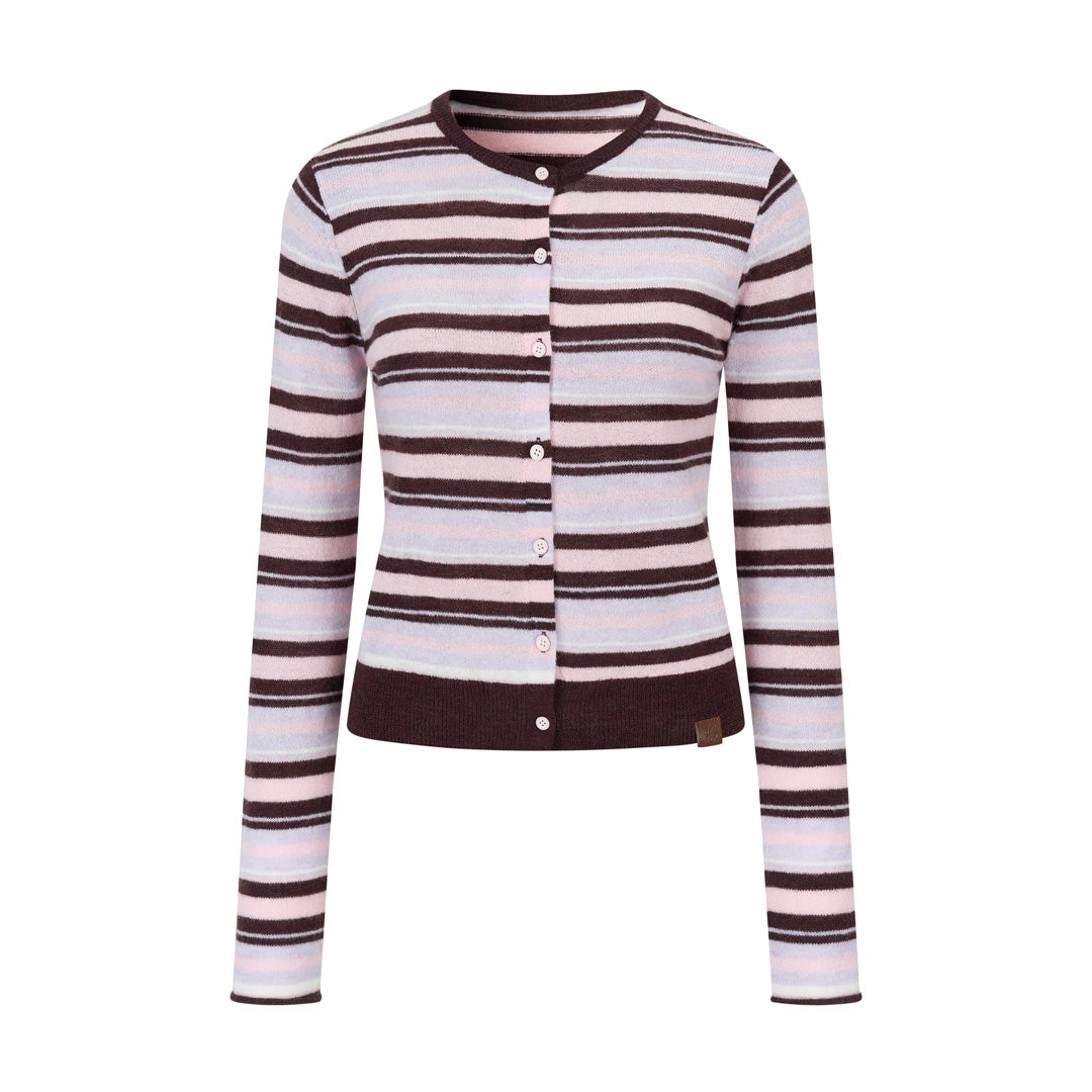 VIA PITTI VIADK756 Contrasting striped woolen cardigan
