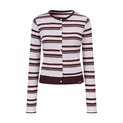 VIA PITTI VIADK756 Contrasting striped woolen cardigan