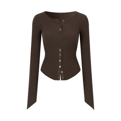 VIA PITTI VIADK775 woolen button base waist cinching long sleeved shirt