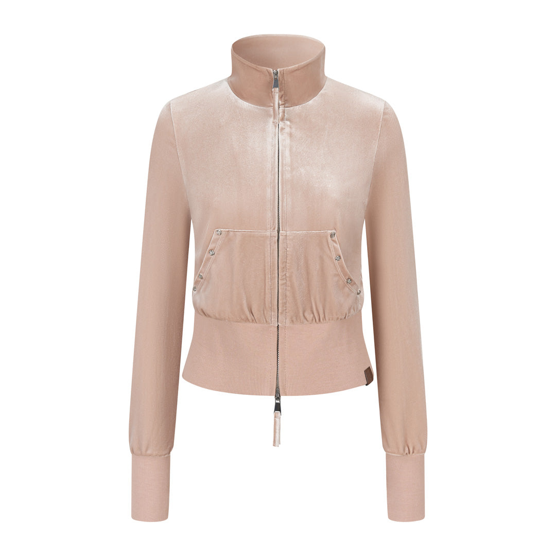 VIA PITTI VIADC718&amp;VIADC719 Velvet sporty casual sweatshirt + pants