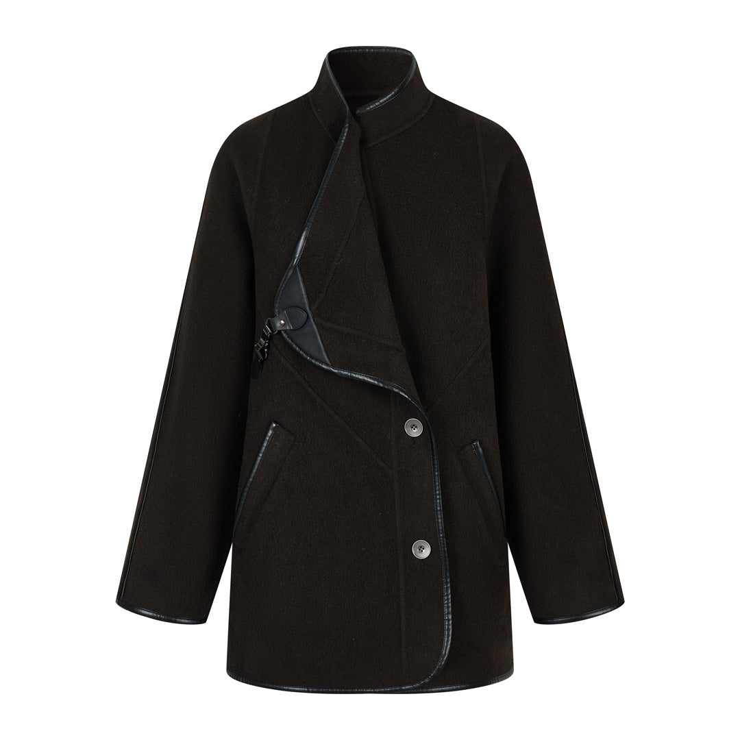 VIA PITTI VIADC732 Double sided patchwork coat