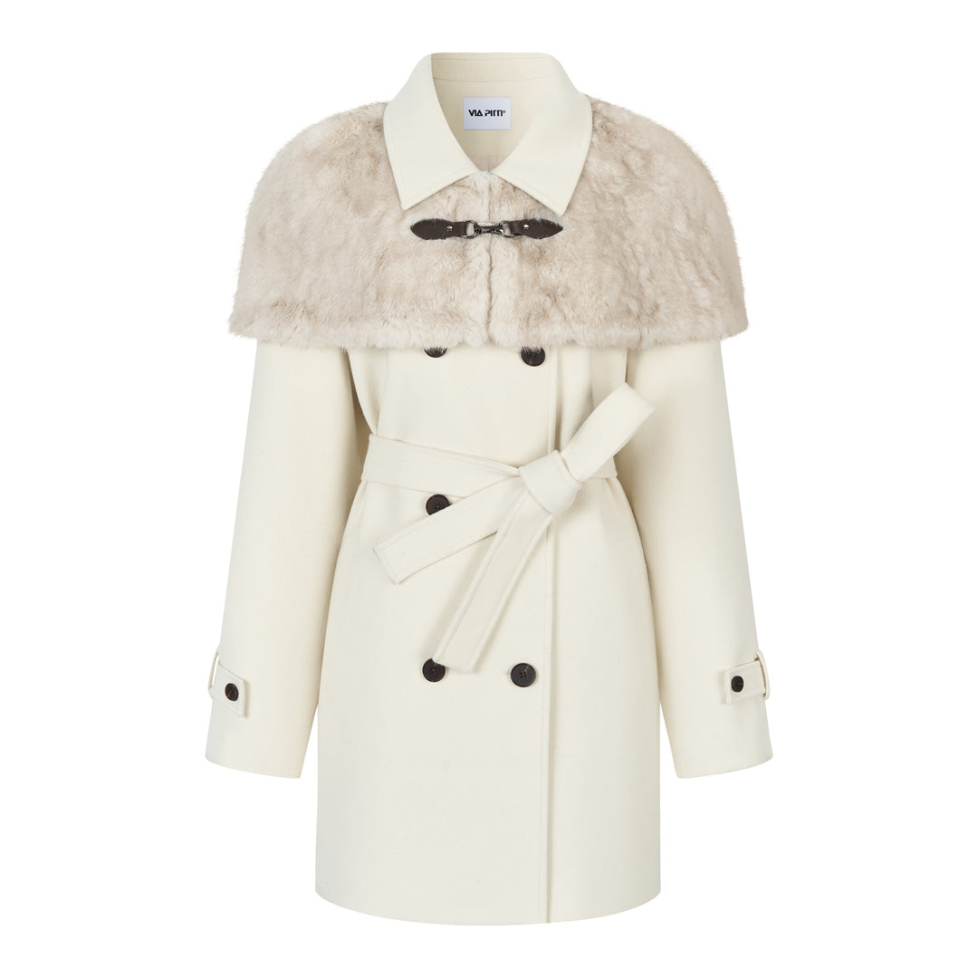 VIA PITTI VIADC750 Plush cape style woolen coat