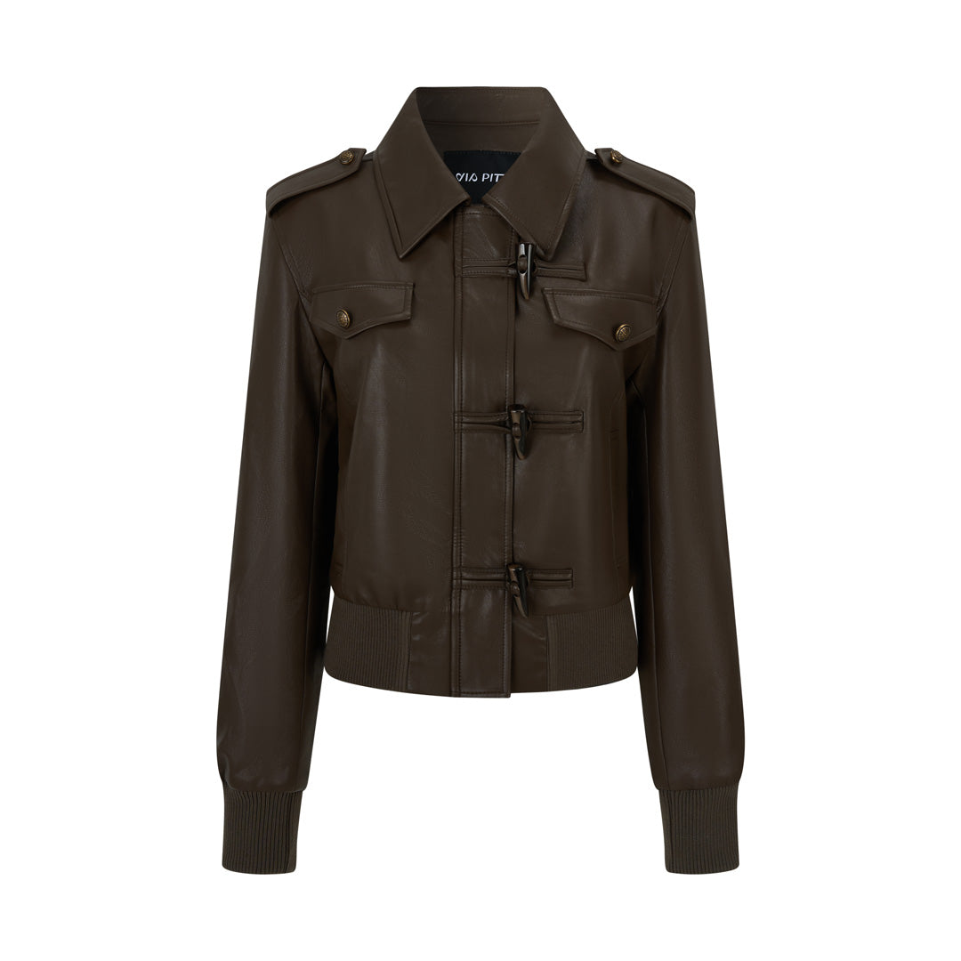 VIA PITTI VIADC721 Heavy duty and thick velvet short leather jacket