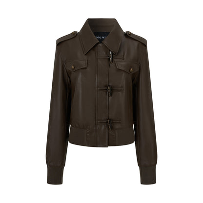 VIA PITTI VIADC721 Heavy duty and thick velvet short leather jacket