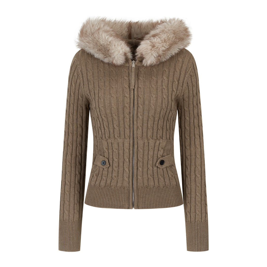 VIA PITTI VIADK748 Big collar woolen cardigan jacket