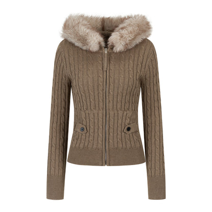 VIA PITTI VIADK748 Big collar woolen cardigan jacket