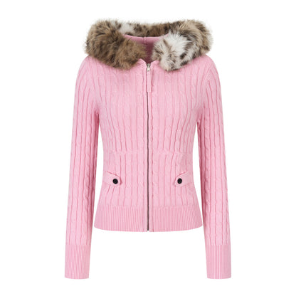 VIA PITTI VIADK748 Big collar woolen cardigan jacket