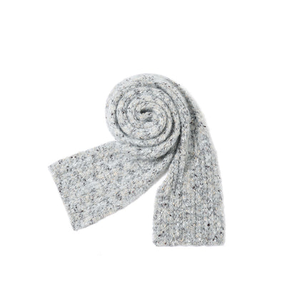 VIA PITTI VIADK783 Off shoulder mixed color woolen sweater + scarf set