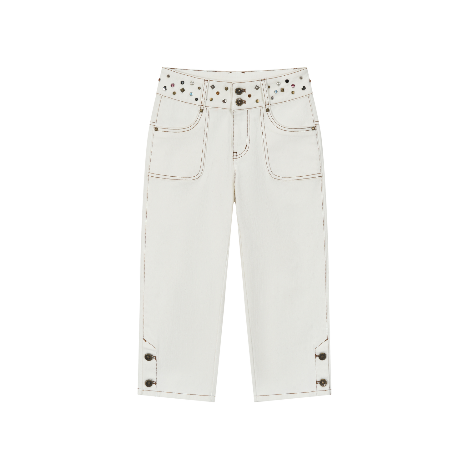 VIA PITTI VIAAP923 Rivet waistband slim fit jeans