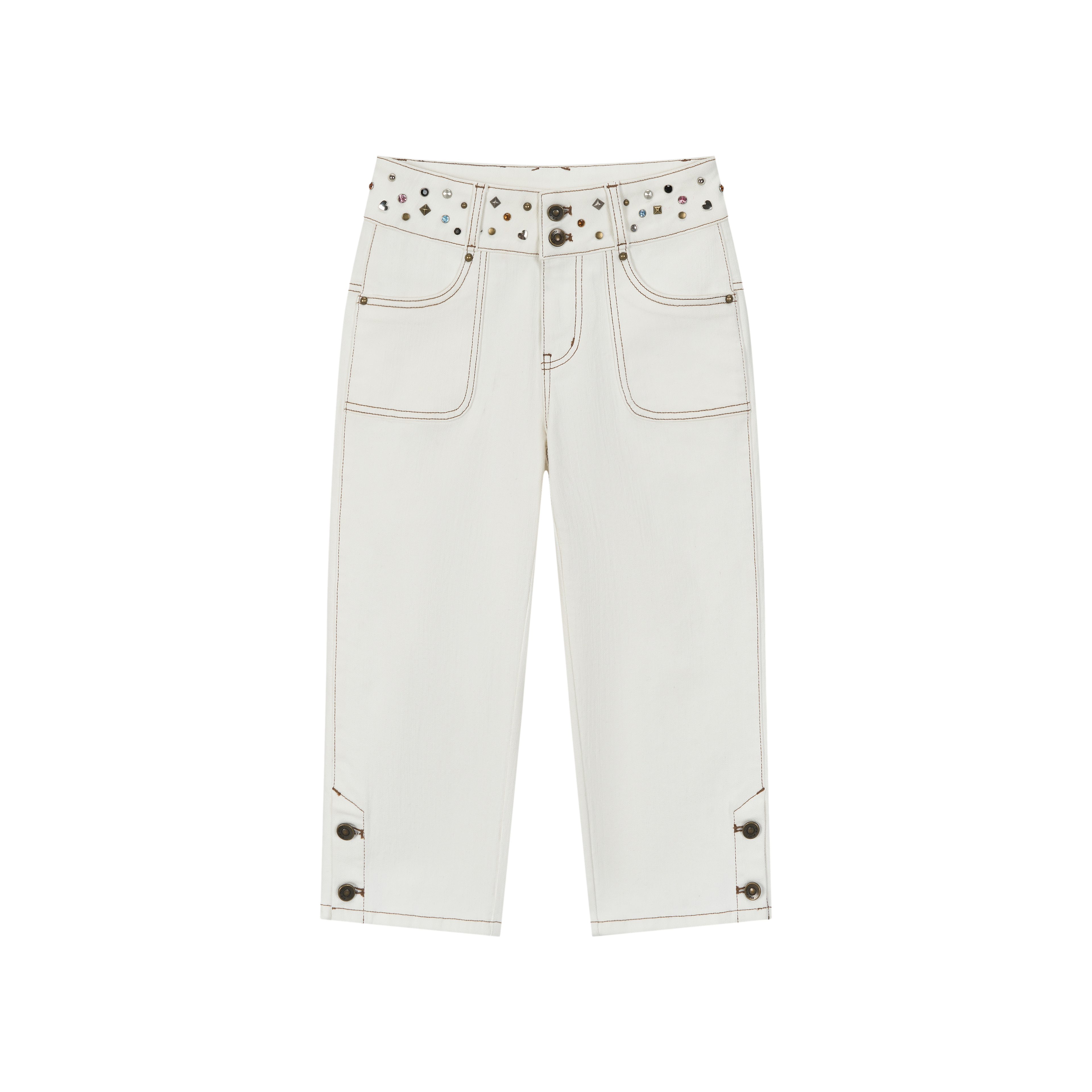 VIA PITTI VIAAP923 Rivet waistband slim fit jeans