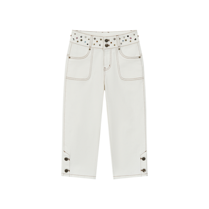 VIA PITTI VIAAP923 Rivet waistband slim fit jeans