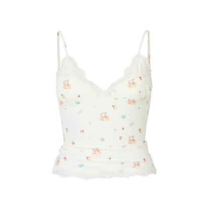 VIA PITTI VIABTP339 Printed lace edge vest (2color)
