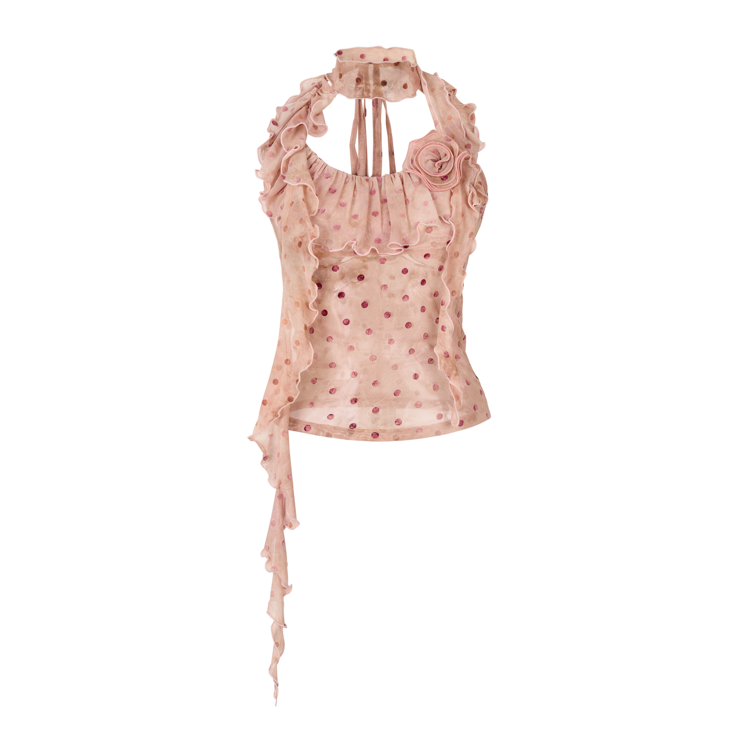 VIA PITTI VIABTP253 Flower ribbon halter neck vest (2color)