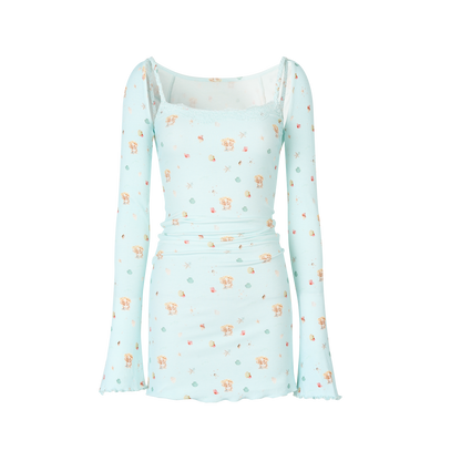 VIA PITTI VIABD342 Printed lace dress + top set (2color)