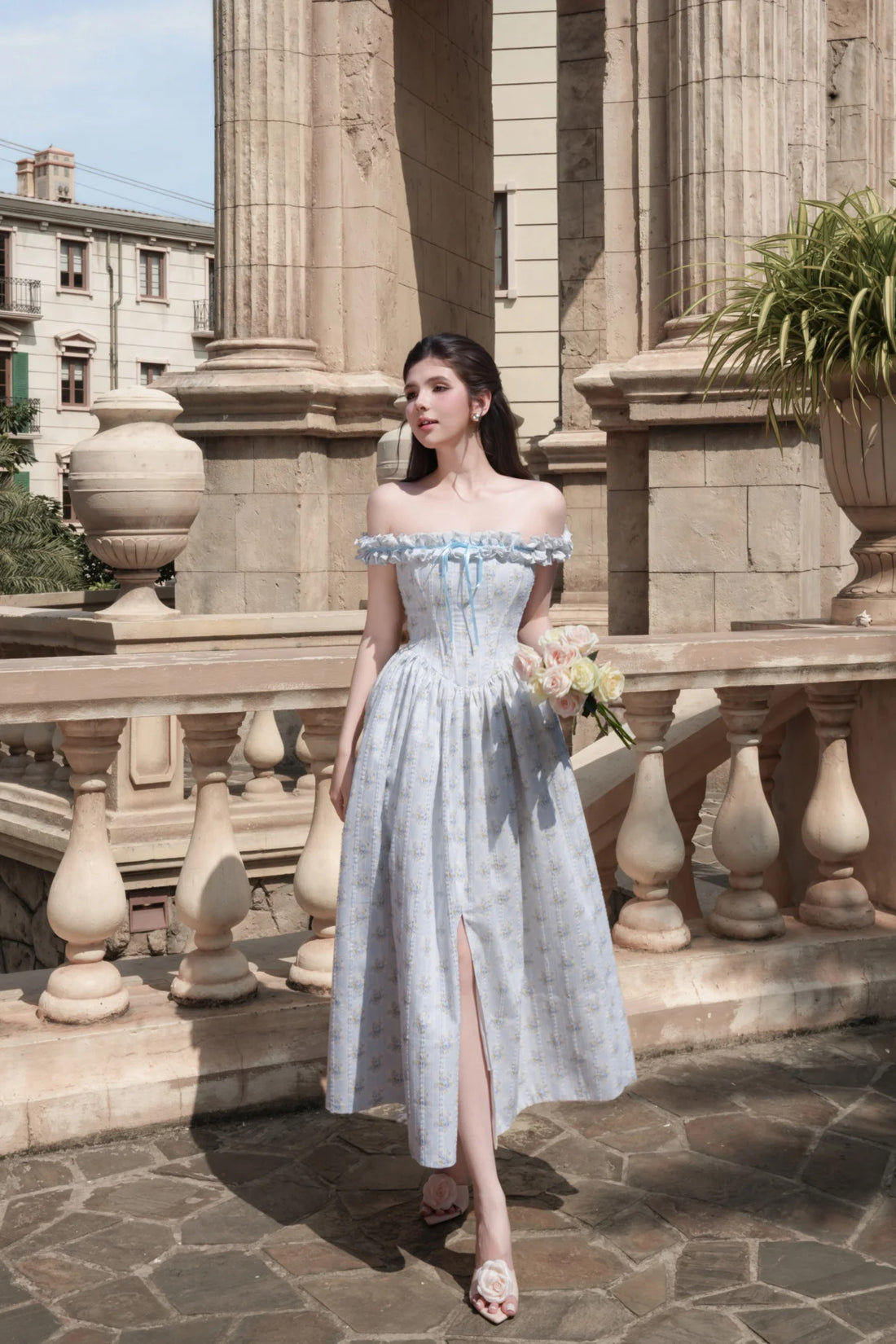 BEL ANGE SHARMAINE BLUE DRESS
