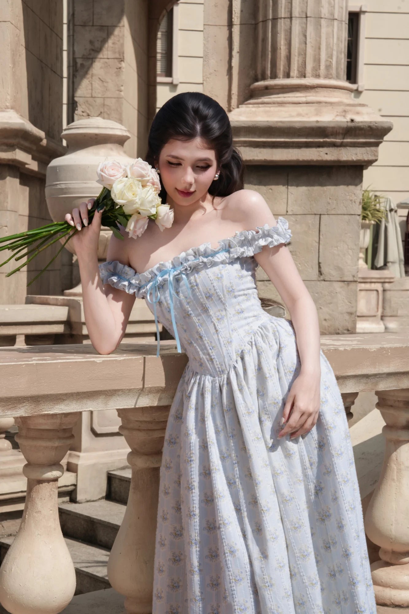 BEL ANGE SHARMAINE BLUE DRESS