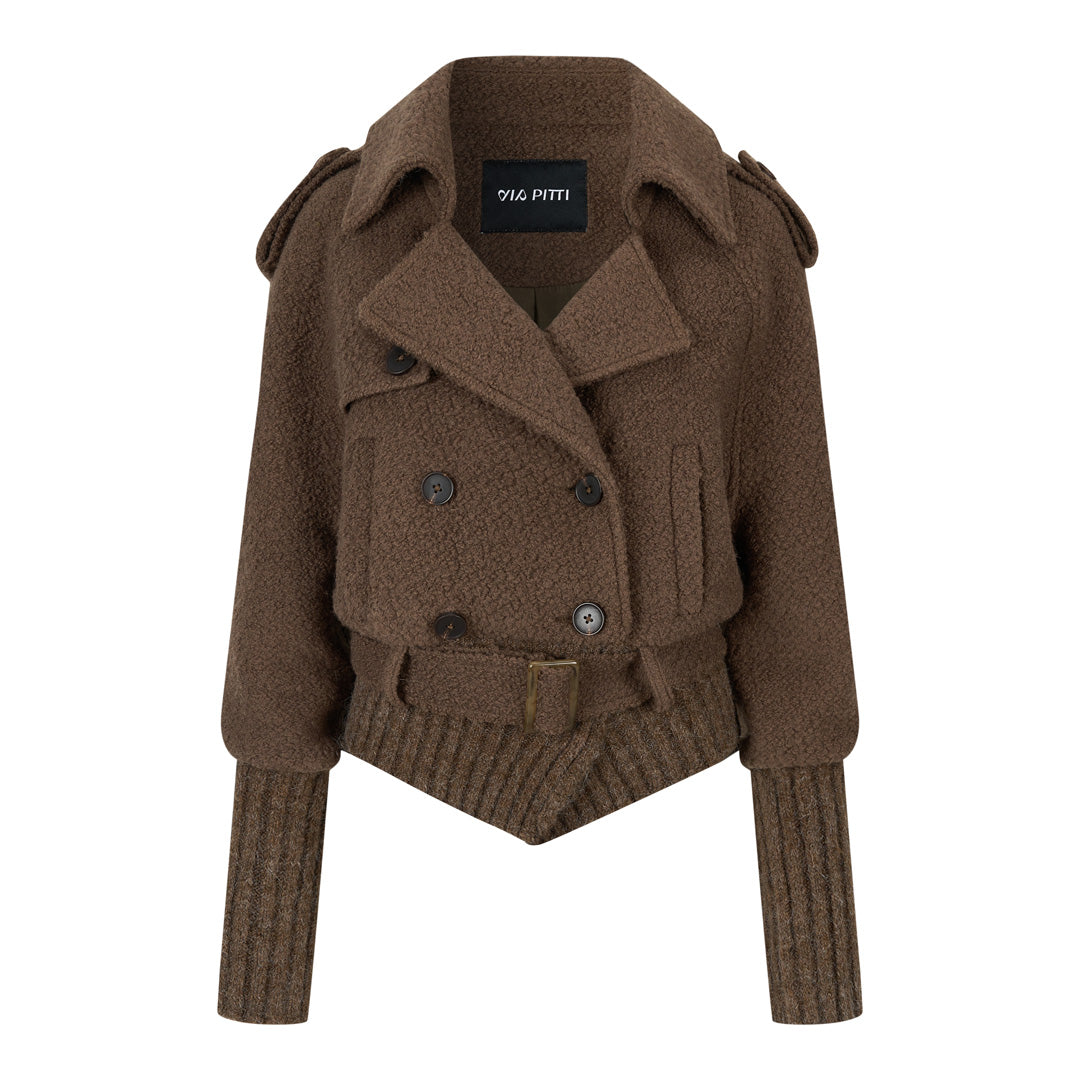 VIA PITTI VIADC735 Splicing design jacket coat