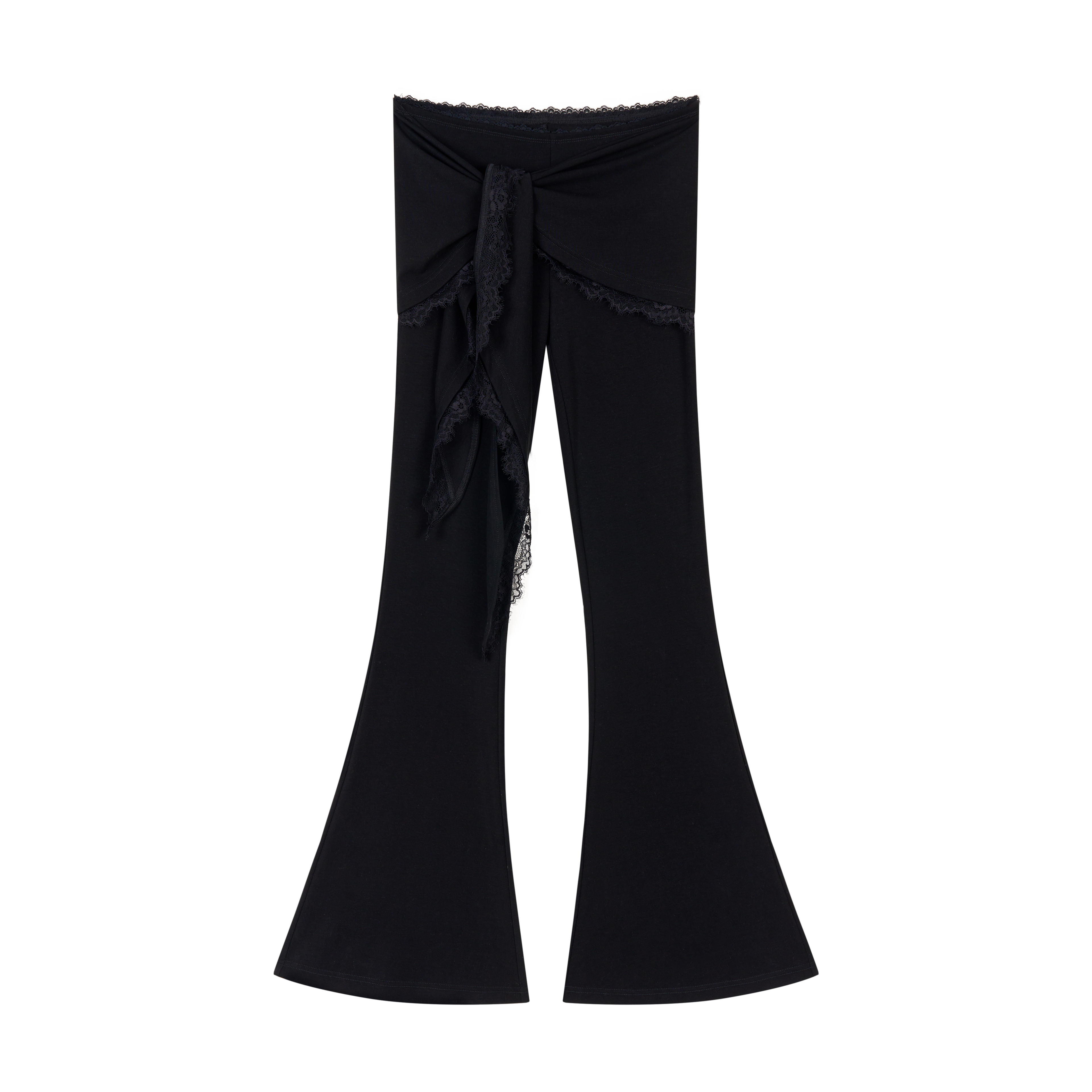VIA PITTI VIABP354 Lace patchwork strap slim fit pants