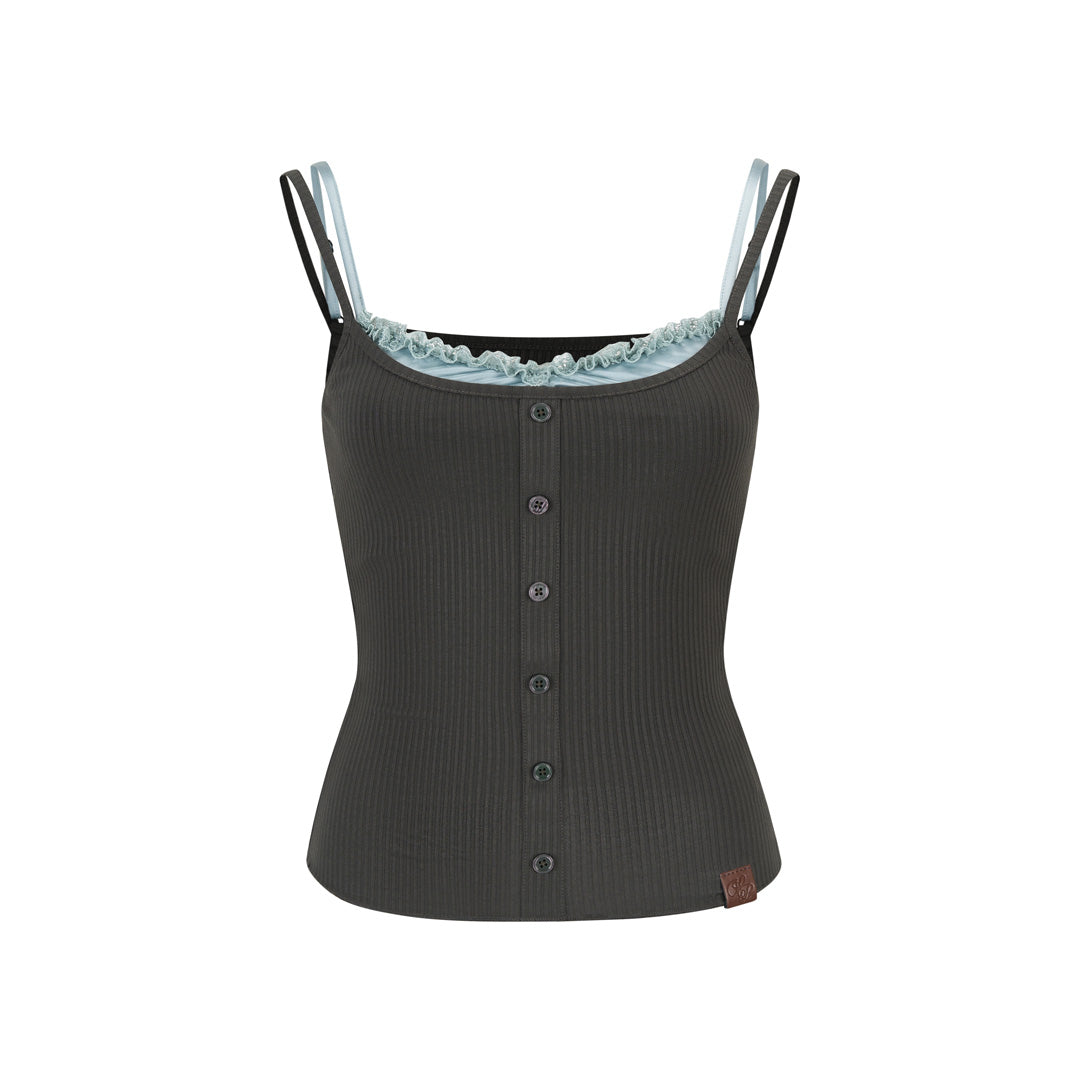 VIA PITTI VIADTP767 Splicing button decoration camisole vest