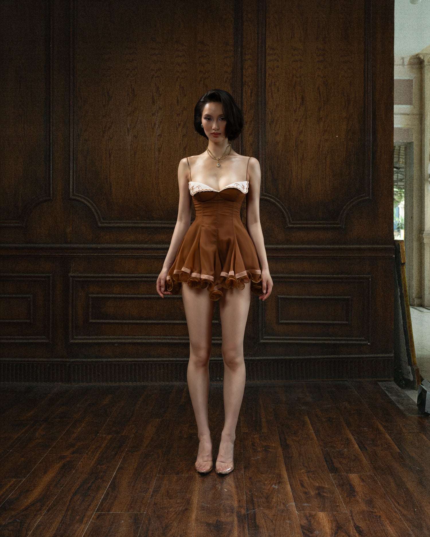 Huelleyrose Shtobe Dress - Brown