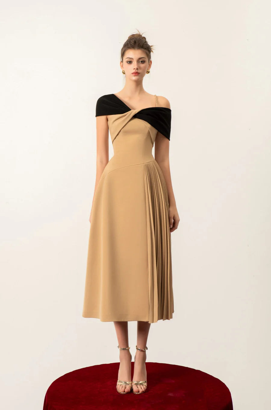 CICI Janine Two-tone Midi Dress