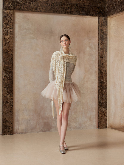 Fa Sogno FSN25AW-SC-20 Knitted sweater + skirt + scarf set