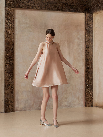 Fa Sogno FSN25AW-DR-05 Light pink halter neck dress