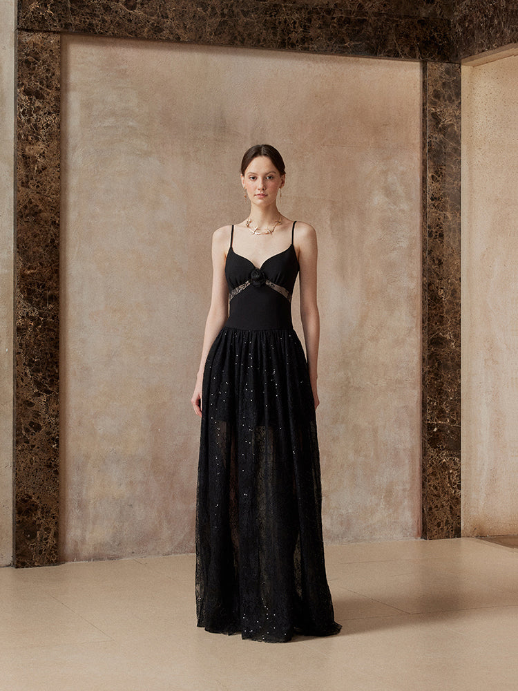 Fa Sogno FSN25AW-DR-09 Black starry sky camisole dress